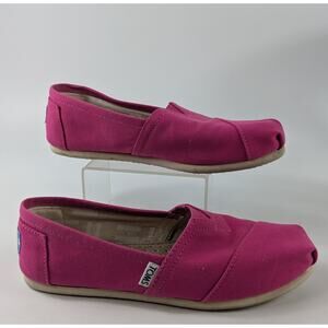 Toms Womens Size 7 Shoes Pink Flats Espadrilles Classic Slip On Canvas EUR 37.5